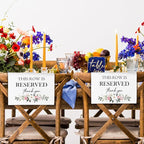 ChissNook Reserved Seating Chair Signs, This Row Is Reserved Pew Cloths Seating Placeholder for Church Pews, Wedding Decorations for Reception Parties Celebrations Event Meetings (Pink Floral, 4 PCS)