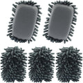 Biaungdo 5 Pack Washable Whiteboard Eraser, Microfiber Shag Dry Eraser for Classroom Teacher Supplies, Office, Home(Grey)