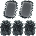 Biaungdo 5 Pack Washable Whiteboard Eraser, Microfiber Shag Dry Eraser for Classroom Teacher Supplies, Office, Home(Grey)