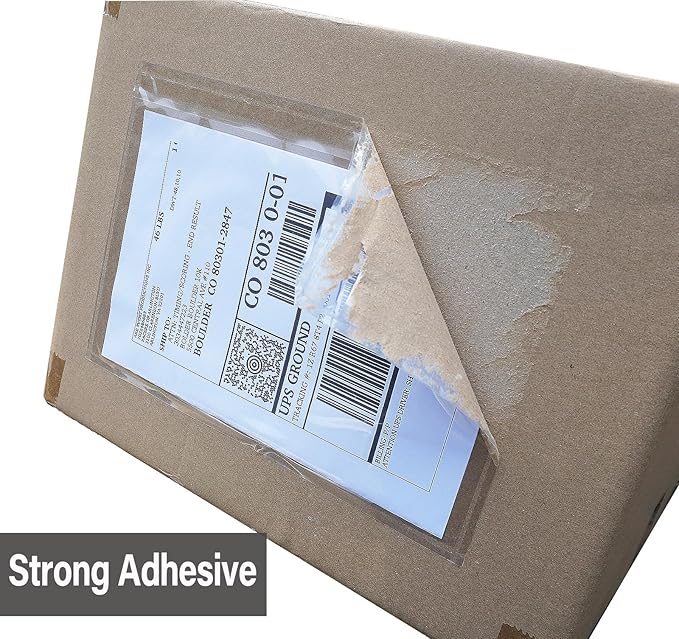 (1200 Pack) BEUYI Clear 9.5'' x 6.7'' Packing List Envelopes, Adhesive Shipping Label Pouches/Sleeves, Easily Fits Half of Letter-Size Paper