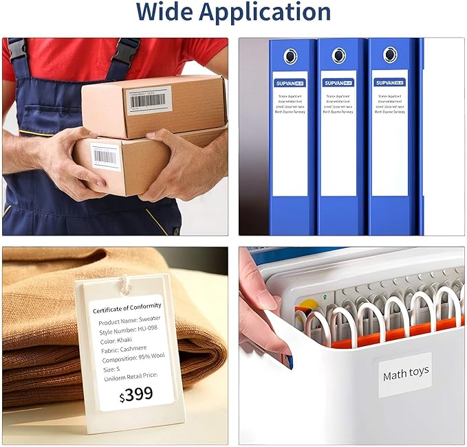 Risio Thermal Labels 1.57"x1.18"(40x30mm),220 Labels/Roll(10 Rolls),Waterproof, Oil-Resistant, Scratch-Resistant Thermal Label Paper,for Barcode/Address/Mailing/Logo/Business/Home