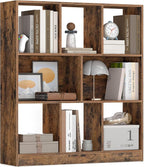 VASAGLE Custos Collection - Bookshelf, 3-Tier Bookcase, Book Shelf, Open Storage Shelf, 9.4 x 35.4 x 39.4 Inches, for Living Room, Home Office, Dining Room, Rustic Brown ULBC455K01
