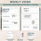 bloom daily planners HARDCOVER 2026 Planner (January to December) - 8.5” x 11” Weekly & Monthly Dated Agenda Organizer Book with Stickers & Tabs - Eucalyptus, Green