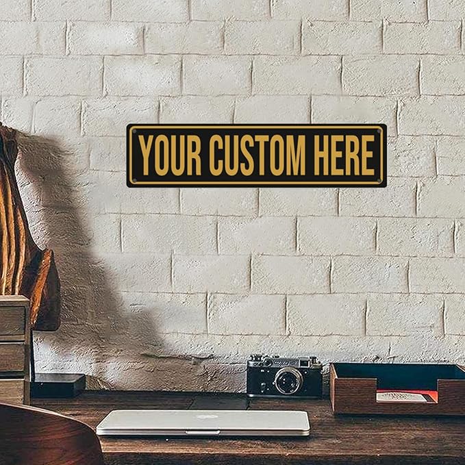 Tmqytuox Custom Street Signs - Custom Metal Sign - Personalized Road Sign - 4"x16" - Minimalist Style - For Home, Office, Business & More