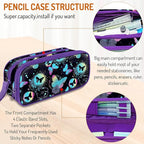 Cute Pencil Case for Girls, Large Girls Pencil Pouch for School Supplies, Portable Butterfly Pen Bag, Aesthetic Pen Box with Zipper, 2 Compartments Stationary Organizer for Kids Teens Students Adults