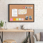Board2by 2-Pack Cork Board Bulletin Board 24 x 36, Black Wood Framed 2x3 Corkboard, Office Board for Wall Cork, Large Wall Mounted Notice Pin Board with 32 Push Pins for School, Home & Office