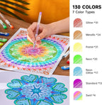 Shuttle Art 260 Pack Gel Pens Set, 130 Colors with 130 Refills for Adults Coloring Books Drawing Crafts Scrapbooking Journaling