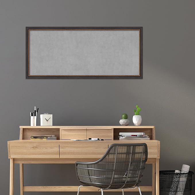 Amanti Art Black Framed Magnetic Board 23x51 Oversize Vision Board for use with Magnets, 100% Metal Sheet to Display Items as Office Decor or for Home Organization in mudroom, Kitchen or Kids Room