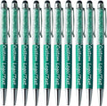 Yucold Customized Pens with Name/Logo - Touch Screen Stylus Ballpoint Pen, Perfect for Weddings, Business & Personalized Gifts (Peacock Green,150)