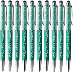 Yucold Customized Pens with Name/Logo - Touch Screen Stylus Ballpoint Pen, Perfect for Weddings, Business & Personalized Gifts (Peacock Green,200)