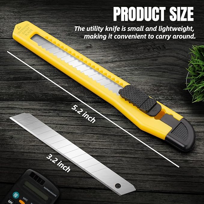 TIFICAL 30 Pack Box Cutter Retractable, Snap-Off 9MM Utility Knife, Auto-Lock Razor Knife for Home, School, Hobby Use, Compact Box Opener Exacto Knife for Cutting Boxes, Carton, Cardboard, Vinyl, Rope