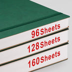 AHGXG Bullet Dotted Journal - 320 Pages Dot Grid Notebook B5 Large Journal, 100gsm Thick Dotted Paper, Leather Softcover, with Journal Stencils, Inner Pocket, 7.6'' X 10'' - Green