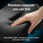 Everlasting Comfort Doctor Recommended Memory Foam Seat Cushion for Office Chairs & Car - Ergonomic Office Desk Accessories - Cushions for Tailbone Pain Relief, Sciatica & Back Support Pillow