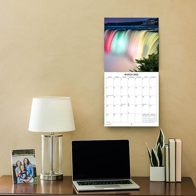 2026 Waterfalls Monthly Wall Calendar | Travel Calendar 2025-2026