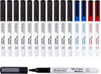 Shuttle Art Dry Erase Markers, 15 Pack 3 Colors Magnetic Whiteboard Markers with Erase, Fine Point Dry Erase Markers for Writing on Whiteboard Glass Mirror for School Home Office(11 Black 2Blue 2Red)