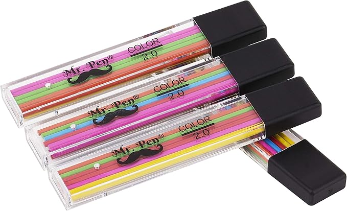 Mr. Pen- 2mm Lead Refills, 48 Pack, Colored Mechanical Pencils, 2.0 mm Lead Refills