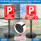 VAIIGO 2Pack Heavy Duty Parking Sign Post for Outside, 20lbs Cast Iron Base Sign Post for Outdoor Sign Holder, Yard Sign Stand, Street Sign Post, 49" Height, Black