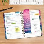 HARDCOVER 2026 Planner, 5.5"x8": 14 Months (November 2025 - December 2026), Daily Weekly Monthly Planner, Yearly Agenda, Bookmark, Pocket Folder and Sticky Note Set (Summer Bliss)