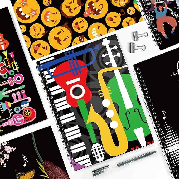 MAXCURY Blank Sheet Music Composition Manuscript Staff Paper Art Music Notebook Black 100 Pages 26x19cm (Machine)