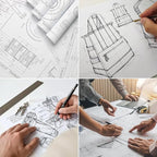 FungLam Wide Format Paper, 24 in x 150 ft Plotter Paper, 2 Rolls CAD Bond Rolls with 2 in Core, 20 LB Bond Papers Rolls, Idea for CAD Drawings, Engineering Plans, GIS Maps & Architectural Designs