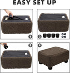 CAROLMADE Small Foot Stool Ottoman Footstool with Legs Under Desk Footrest for Living Room Bedroom and Office, Soft Brown
