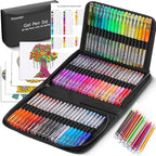 Soucolor Glitter Gel Pens for Adult Coloring Books, Christmas|Birthday Gifts, School Art Supplies,120 Pack-60 Glitter Pens, 60 Refills and Travel Case, 40% More Ink Markers Set for Drawing Journaling