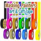 12 Pack Colored Masking Tape, 396 Ft x 0.6 inch Mini Colored Painters Tape for Arts & Crafts Labeling Coding Art Supplies Color Tape Rolls washi-scale Colorful Artist Tapes Classroom School Scrapbook