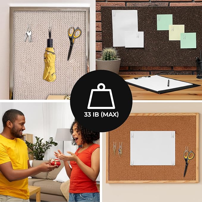 KuanStore 50Pcs Cubicle Hooks - Fabric Panel Wall Hooks with Clear Storage Box for Office, Home, School Decor & DIY Parties