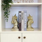 JOOMBE Golden Parrot Decorative Bookends,Set of 2 Cute Bird Animal Sculpture Book Ends to Hold Hevay Duty Books,Unique Resin Statues Book Stopper for Home Office Desk Bookshelf Decor