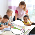 INKNOTE 32 PCS Name Tags for Classroom Multipurpose Manuscript Nameplate for Desks with Alphabet Numbers Ruler and Shapes for Kid from Pre Kindergarten to Primary School