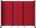 Versare Room Divider 360 Portable Wall Partition | Folding Panels | Large Freestanding Divider | Locking Wheels | Temporary Room Separator
