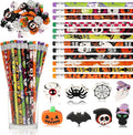 JULMELON 72PCS Halloween Party Favors Set,36PCS Halloween Pencils with 36PCS Ghost Pumpkin Skeleton Bat Spider Erasers, Wooden Pencils for School Classroom Office Party Reward Supplies