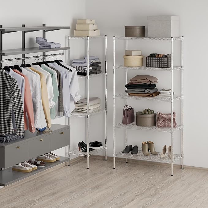 Regal Altair 18" Deep x 36" Wide x 74" Height Wire Shelving Kit | 5-Tier | NSF Commercial Storage Rack Unit