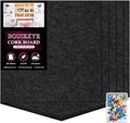 Bouiexye Felt Cork Board Tiles 6 Pack Black Bulletin Boards 12"x12" - 1/2" Thick Corkboards for Wall Bulletin Board Self Adhesive with 100 Push Pins for Wall School Home Office