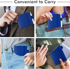 feela 15 Pack Pocket Small Notebooks Bulk, Mini Cute Notepads Hardcover College Ruled Lined Journals with Pen Holder for School Business Memos, with 15 Black Pens, 3.5”x 5.5”, A6, Navy