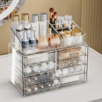 ZHIAI Stackable Storage Drawers, Acrylic Bathroom Counter Organizer Clear Makeup Organizers for Vanity, Kitchen Cabinets, Bathroom, Undersink, Home Organization and Storage (1 Top 6 Drawers)