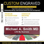 Engraved Custom Door Plate Burgundy Plastic Office Door Sign with White Letters - Made in USA 2x6 B26