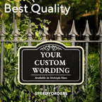 Personalized Custom Decorative Outdoor Metal Signs, Aluminum, Black Charcoal, 18x12 Inches, Waterproof, Made in USA