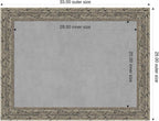 Amanti Art Silver Framed Magnetic Board 25x33 Medium Vision Board for use with Magnets, 100% Metal Sheet to Display Items as Office Decor or for Home Organization in mudroom, Kitchen or Kids Room