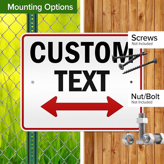 Custom Arrow,Custom Directional Sign, Two Way Arrow,24x30 Inches, 3M EGP Reflective, Rust Free .080 Aluminum, Fade Resistant, Made in USA by My Sign Center
