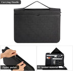 ProCase Portfolio Business Padfolio Folder with Handle and Zipper, Conference Meeting Executive File Legal Document Organizer with Pockets Letter Size A4 Writing Pad Notepad Padfolio -Allblack