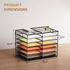 Marbrasse 7 Tier Desktop Literature Organizer, Mesh Paper Organizer Desk Organizers, File Sorter Mail Center Paper Storage Cabinet Classroom Keepers Mailbox for Office Home School, Black