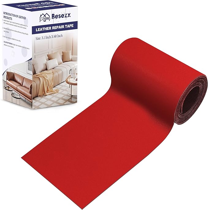 Besezx Leather Repair Patch Tape Kit, Self Adhesive Leather Repair for Furniture, Couch, Sofa, Car Seats,Office Chair,Vinyl Repair Kit.3.1inx60in