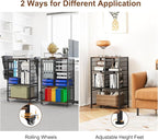 EasyPAG Rolling File Cart with 14 Slot Mail Organizer, Under Desk Storage with Hanging File Rack for Letter/Legal Folders, Mobile Filing Cabinet Printer Stand for Office Home Classroom, Black