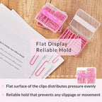 NEEWAY Colorful Paper Clips Assorted Sizes, Small and Large Paperclips, 210 Count, 3 Pack of 70 (Rose Pink)