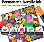 Acrylic Paint Markers, 10 Colors Poster Markers Jumbo 16mm Wide Tip Permanent Ink 36g, Thick Acrylic paint pens for Fabric, Poster, Glass, Rock Painting, Stone, Wood, Car, Ceramic
