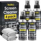 Screen Cleaner Spray 16oz (4oz x 4 Pack) - TV Screen Cleaner Spray and 2 Microfiber Cloths, Computer Screen Cleaner & Car Screen Cleaner for TV, Monitor, Laptop, MacBook, iPad