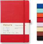 Heture Hardcover Notebooks, A5 Lined Journals Notebook for Writing 160 Pages, 8.2 x 5.5 inch, Classic Ruled Notebooks for College/Work/Travel (Red, 1 Pack)