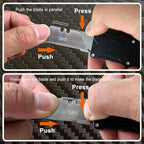 Caressolove Switch Blades Knife Push Button, Aviation Aluminum EDC Box Cutter Retractable, Utility Knife Double Action Automatic, With 10pcs SK5 Blade Assisted Opening Pocket Knife With Clip