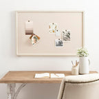 Kate and Laurel Makenna Traditional Linen Fabric Pinboard with Stunning Beaded Frame, 24x36, White